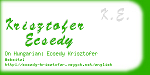 krisztofer ecsedy business card